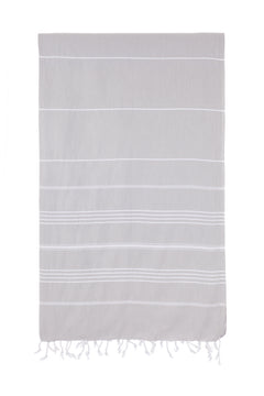 Turkish Towel Co Silver Grey 100% Cotton Turkish Towel